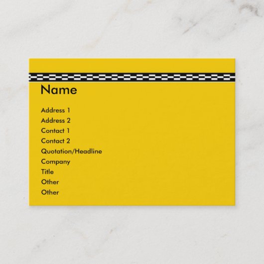 Carte de visite de Yellow Cab (Devant)