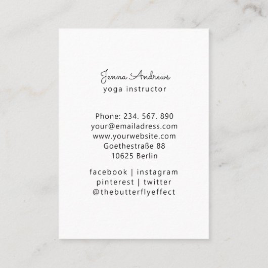 Carte de visite de yoga (Dos)