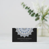 Carte de visite de yoga avec logo de fleur de lotu (Debout devant)