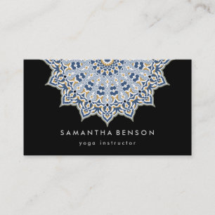Carte de visite de yoga avec logo de fleur de lotu