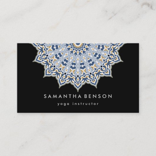 Carte de visite de yoga avec logo de fleur de lotu (Devant)