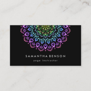 Carte de visite de yoga avec logo de fleur de lotu
