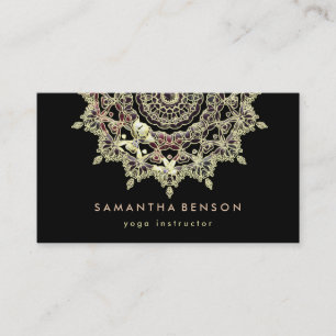 Carte de visite de yoga avec logo de fleur de lotu