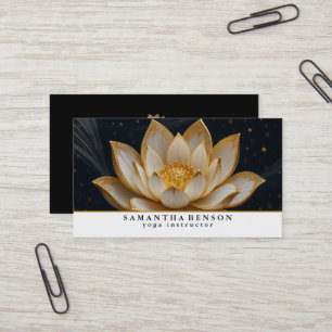 Carte de visite de yoga avec logo de fleur de lotu