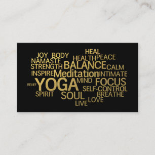 Carte de visite de YOGA de feuille d'or