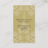 Carte de visite de yoga de l'OM Shanti (Dos)