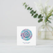 Carte de visite de Yoga spirituel Mandala Blue Pin (Debout devant)