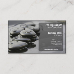 carte de visite de yoga zen rocks