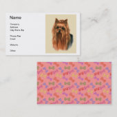 Carte de visite de Yorkshire Terrier (Devant / Derrière)