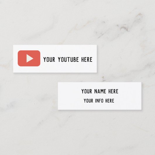 carte de visite de youtube (Devant / Derrière)