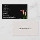 Carte de visite de zantedeschias (Devant / Derrière)