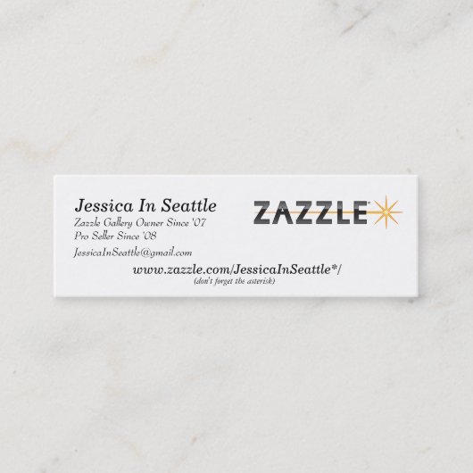 Carte de visite de Zazzle (Devant)