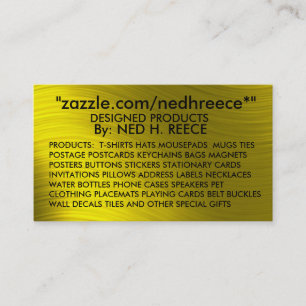 CARTE DE VISITE de zazzle.com/nedhreece*" -