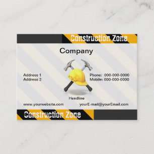 Carte de visite de zone de construction