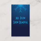 Carte De Visite déblaiement de neige brillant de flocon de neige (Dos)