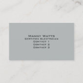 Carte De Visite Débouché électrique avec la lumière de nuit (Dos)