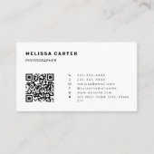 Carte De Visite Debout, Simplement | Code et logo QR | Blanc (Devant)