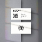 Carte De Visite Debout, Simplement | Code et logo QR | Blanc