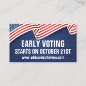 Carte De Visite Début du vote aux élections du drapeau américain (Devant)