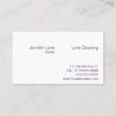Carte De Visite Décapant faisant le ménage propre (Dos)