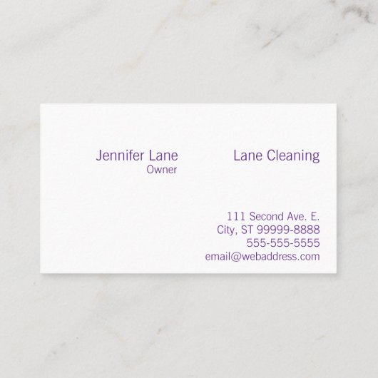 Carte De Visite Décapant faisant le ménage propre (Dos)