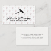 Carte De Visite Décapsuleur | Motif Verre Vin (Devant / Derrière)