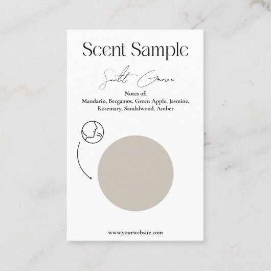 Carte de visite d'échantillon d'odeur de bougie (Devant)