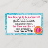 Carte de visite d'échantillons d'eau claire de Pos (Devant)