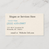 Carte De Visite Décharge de recycleur de mitraille ou centre de (Dos)