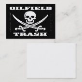 Carte De Visite Déchets de gisement de pétrole, jolly roger, (Devant / Derrière)