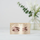 Carte De Visite Déchets de maquillage d'or Artiste Oeil Beauté Sal (Debout devant)