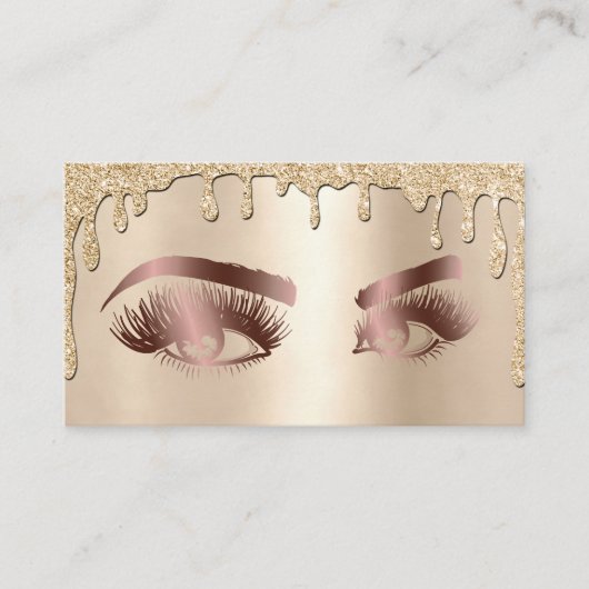 Carte De Visite Déchets de maquillage d'or Artiste Oeil Beauté Sal (Devant)