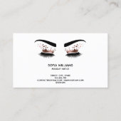 Carte De Visite Déchets de maquillage d'or peintre couronne cils (Dos)