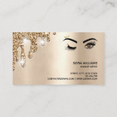 Carte De Visite Déchets Gold Maquillage Wink Eye Beauté Salon Lash (Dos)