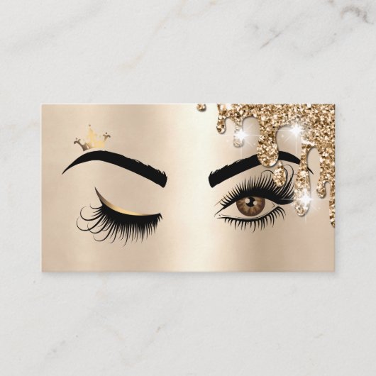 Carte De Visite Déchets Gold Maquillage Wink Eye Beauté Salon Lash (Devant)