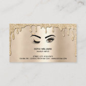 Carte De Visite Déchets Gold Maquillage Wink Eye Beauté Salon Lash (Dos)