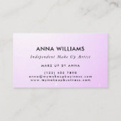 Carte De Visite Déchets Rainbow Unicorn Peinture sur violet pâle (Dos)