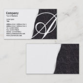 Carte De Visite Déchiré - Black Denim Texture (Devant / Derrière)