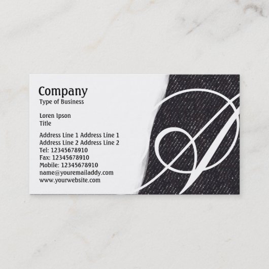Carte De Visite Déchiré - Black Denim Texture (Devant)