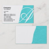 Carte De Visite Déchiré - Cyan Rough Texture papier (Devant / Derrière)
