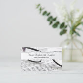 Carte de visite déchiré de lunettes et de livres (Debout devant)