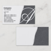 Carte De Visite Déchiré - Gris foncé texture papier brut (Devant / Derrière)