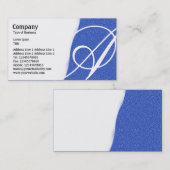 Carte De Visite Déchiré - Texture bleue emboutie (Devant / Derrière)
