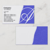 Carte De Visite Déchiré - Texture de papier brut bleu (Devant / Derrière)