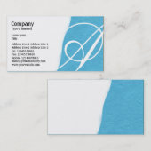 Carte De Visite Déchiré - Texture de papier brut bleu clair (Devant / Derrière)