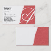 Carte De Visite Déchiré - Texture de papier brut rouge (Devant / Derrière)