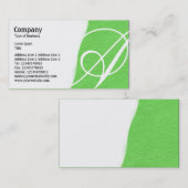 Carte De Visite Déchiré - Texture de papier brut vert (Devant / Derrière)