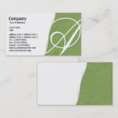 Carte De Visite Déchiré - Texture de papier brut vert (Devant / Derrière)