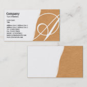 Carte De Visite Déchiré - Texture de papier rond orange (Devant / Derrière)