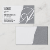 Carte De Visite Déchiré - Texture en papier brut gris moyen (Devant / Derrière)